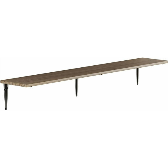 Wallniture Arras 48 inch Long, 8 inch Deep, Rustic Wood Floating Shelves for Storage, Display, Decor, Wall Mounted Bookshelves for Bedroom, Living Room, Kitchen, Burnt Finish