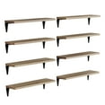 Wallniture Arras Set of 8 Rustic Wood Hanging Shelves with Metal