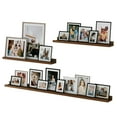 thumbnail image 1 of Wallniture Denver Multi Size Floating Shelves, Picture Ledge Living Room Decor, Book Display Shelf, Office Bedroom Wall Decor Set of 3 Walnut Color, 1 of 8