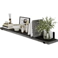 thumbnail image 1 of Wallniture Forte Long Wall Shelf, 60" Long, 9.25'' Deep, 1.5" Thick Floating Wood Shelves, Rustic Farmhouse Style Room Shelving, 1pc (Ebony), 1 of 8