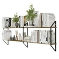 thumbnail image 1 of Wallniture Ponza 4.5" x 60" 2-Tier Wood Floating Shelf, 1 of 5