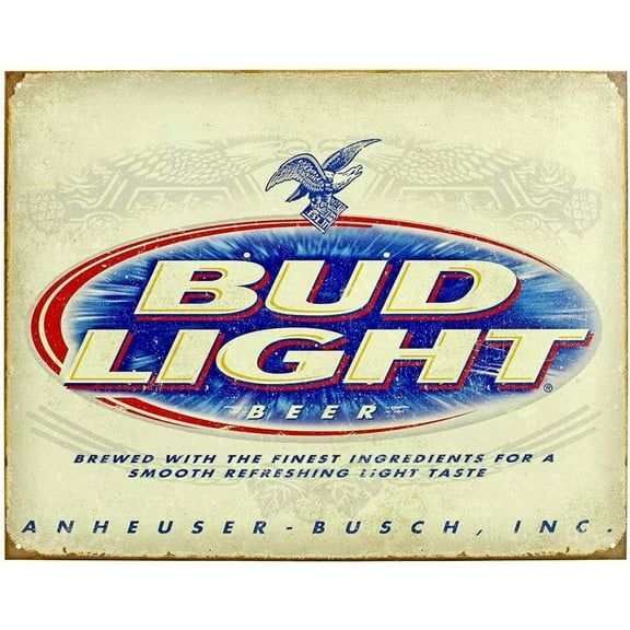Wallors Wall Decor Funny Plaques Poster Bud Light Tin Sign 8x12 for Patio Beer Man Cave Shop Room Cafe Vintage Signs Metal