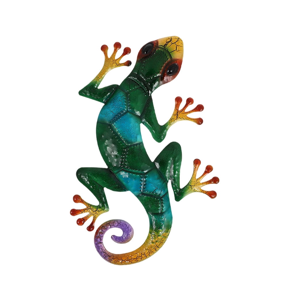 Walloutdoor Garden Metal Gecko Decor Decorations Sculpture Kitchen