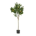 Wallowa 5' x 2' Artificial Tabletop Lemon Tree, Green