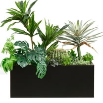 Wallowa Metallic Heavy Long and Large Outdoor/Indoor Planter Box 38Lx15Wx15H, inches, 40lb Black