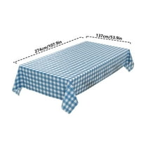 Wallpaper*1 Tablecloth Blue and White Checkered Tablecloths 54X108 Inches Disposable Plastic Tablecovers Rectangle Birthday