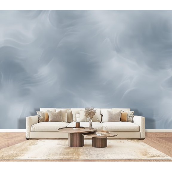 Wallpaper Abstract Blue Cloudy Soft Brush Strokes Misty Gradient Peel and Stick Wall Murals 100"H x 144"W Removable PVC Wall Paper Self-Adhesive Wall Paintings Art Decor for Bedroom Living Room