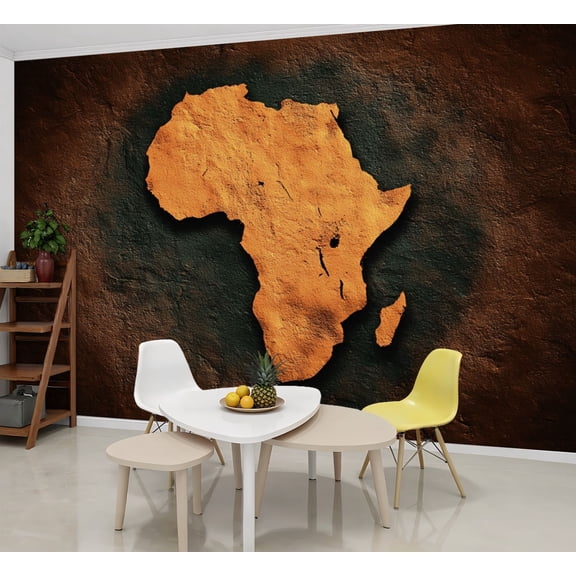 Wallpaper Africa map grungy paper Peel and Stick Wall Murals 69"H x 96"W Removable PVC Wall Paper Self-Adhesive Wall Paintings Art Decor for Bedroom Living Room