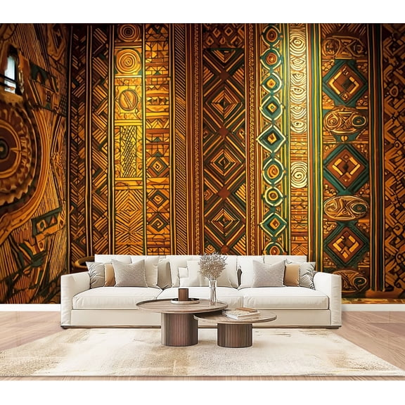 Wallpaper African Peel and Stick Wall Murals 100"H x 144"W Removable PVC Wall Paper Self-Adhesive Wall Paintings Art Decor for Bedroom Living Room