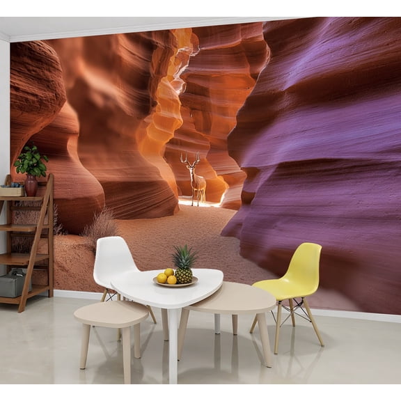 Wallpaper Antelope Slot Peel and Stick Wall Murals 69"H x 96"W Removable PVC Wall Paper Self-Adhesive Wall Paintings Art Decor for Bedroom Living Room