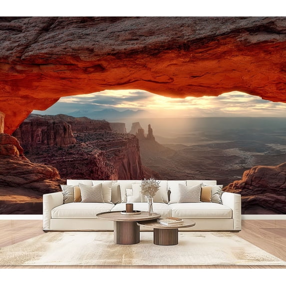 Wallpaper Arch Sunrise Canyonlands National Park Utah Peel and Stick Wall Murals 100"H x 144"W Removable PVC Wall Paper Self-Adhesive Wall Paintings Art Decor for Bedroom Living Room