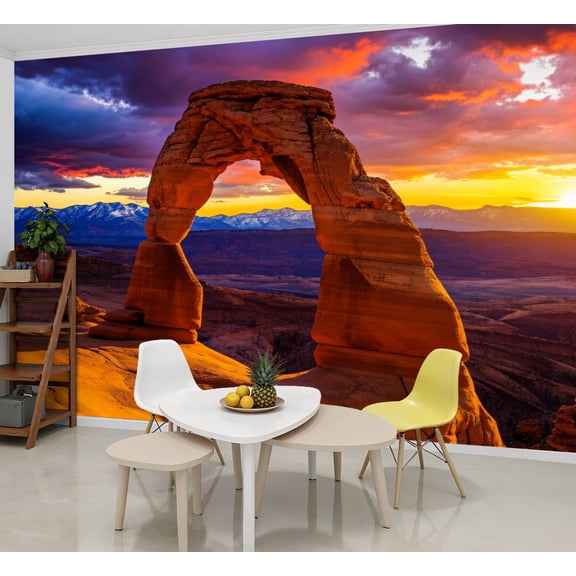 Wallpaper Arches National Park Peel and Stick Wall Murals 69"H x 96"W Removable PVC Wall Paper Self-Adhesive Wall Paintings Art Decor for Bedroom Living Room