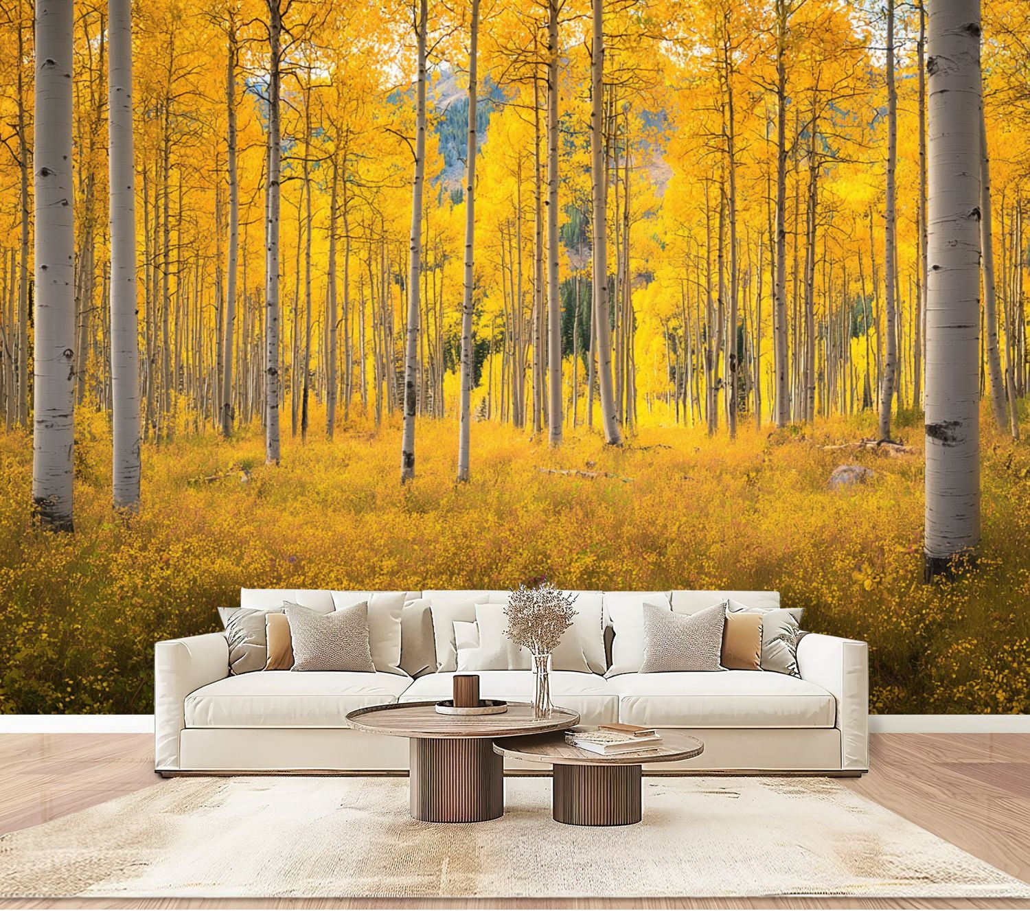 Wallpaper Autumn aspen tree forest Rocky Mountains Peel and Stick Wall ...