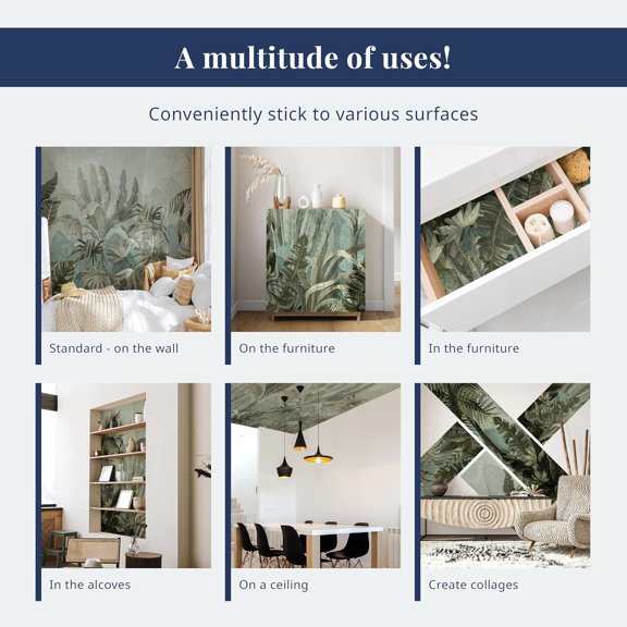 Wallpaper Bamboo 19x394 in - 3D Peel and Stick Self-Adhesive Decorative Foil Wall Mural Removable Sticker Premium Print Picture Image Design Home Decor 1605-2$$Tools