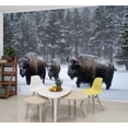 thumbnail image 1 of Wallpaper Bison Herd Snow Peel and Stick Wall Murals 69"H x 96"W Removable PVC Wall Paper Self-Adhesive Wall Paintings Art Decor for Bedroom Living Room, 1 of 7