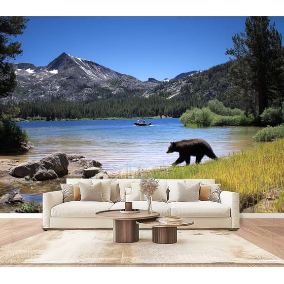 Wallpaper Black Bear Peel and Stick Wall Murals 100"H x 144"W Removable PVC Wall Paper Self-Adhesive Wall Paintings Art Decor for Bedroom Living Room