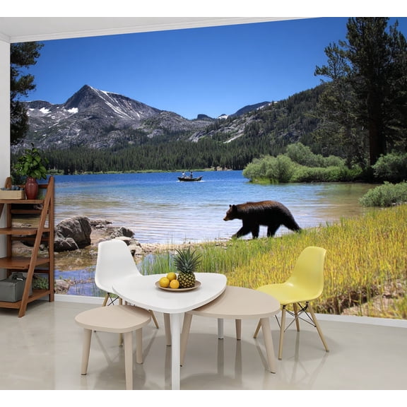 Wallpaper Black Bear Peel and Stick Wall Murals 69"H x 96"W Removable PVC Wall Paper Self-Adhesive Wall Paintings Art Decor for Bedroom Living Room