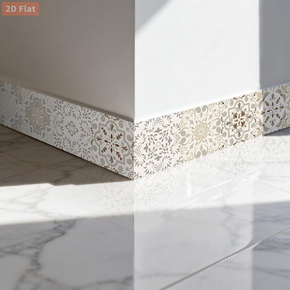 Wallpaper Border Peel and Stick Decorative Self Adhesive Wall Trim Skirting Line Decal, Removable PVC Tile Sticker for Kitchen Bathroom Door Frame Home Decor