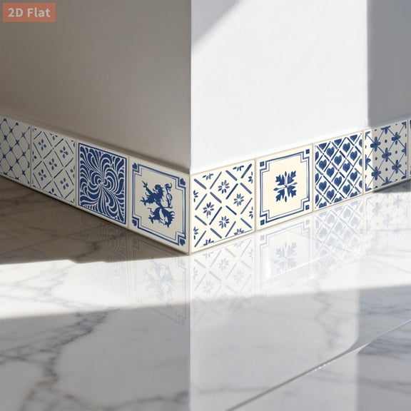 Wallpaper Border Peel and Stick Decorative Self Adhesive Wall Trim Skirting Line Decal, Removable PVC Tile Sticker for Kitchen Bathroom Door Frame Home Decor