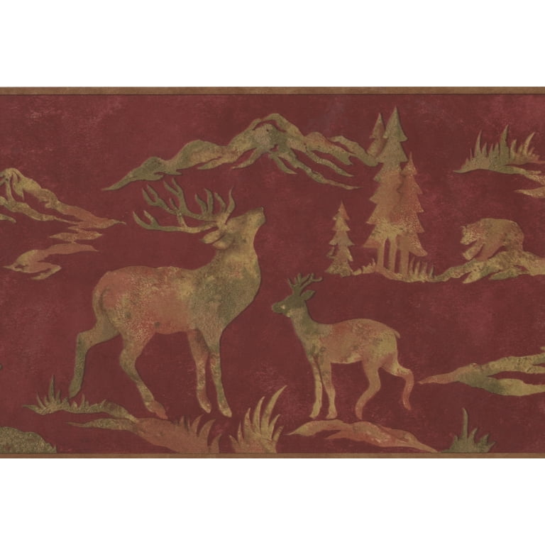 Watercolor Moose and Bear Wallpaper by Sunday Social Scene