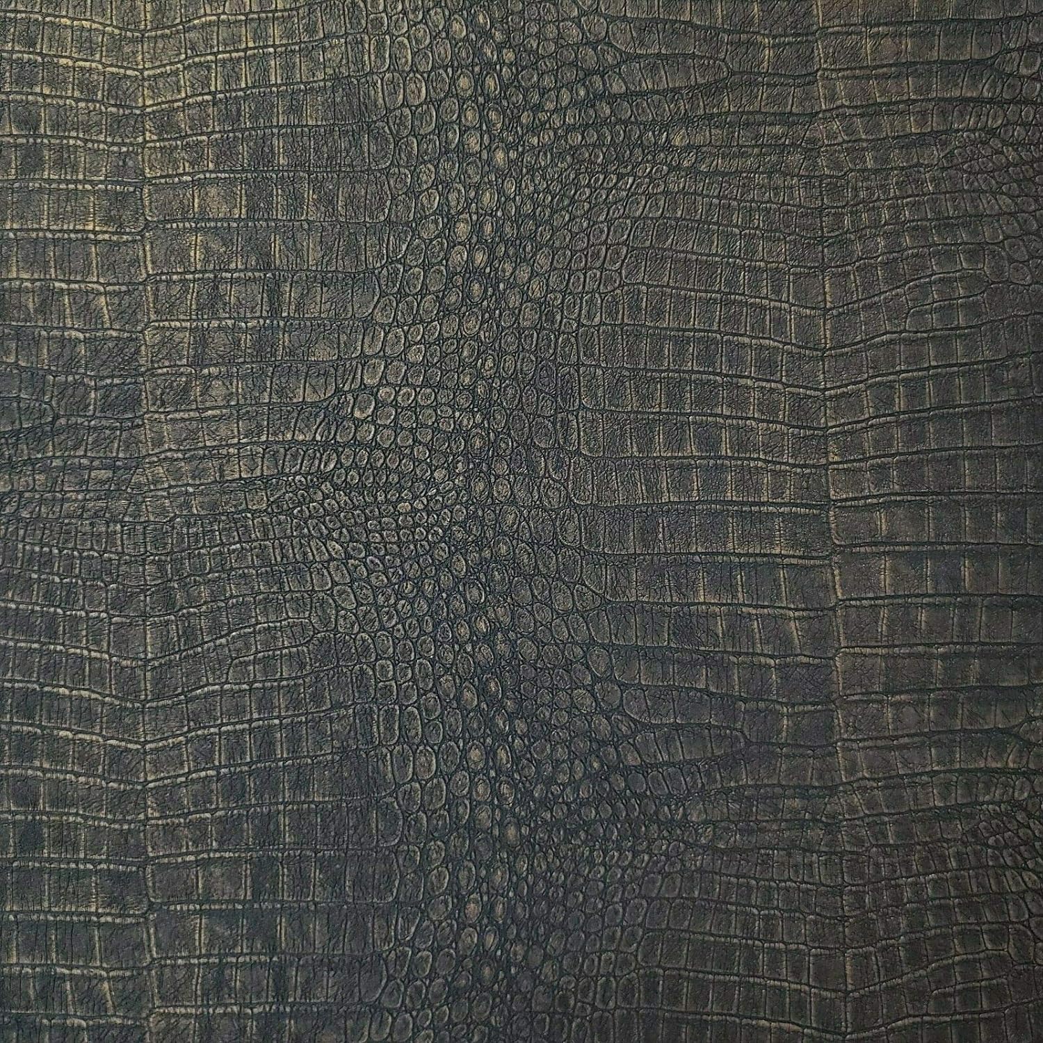 Wallpaper Crocodile Vinyl Black Copper Metallic Textured Wallpaper
