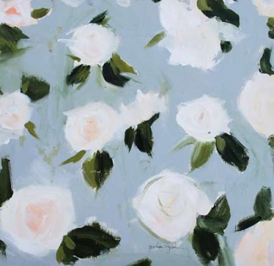 Wallpaper Floral Blue Canvas Art - Melissa Lyons (24 x 24)