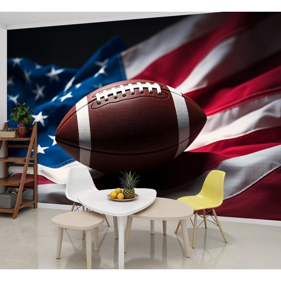 Wallpaper Football Sports 3D Rugby American Football United States Peel and Stick Wall Murals 69"H x 96"W Removable PVC Wall Paper Self-Adhesive Wall Paintings Art Decor for Bedroom Living Room