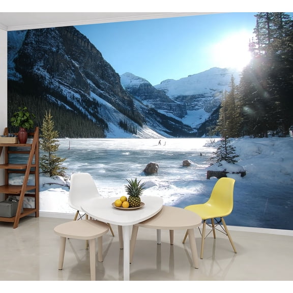 Wallpaper Hockey Mountains Peel and Stick Wall Murals 69"H x 96"W Removable PVC Wall Paper Self-Adhesive Wall Paintings Art Decor for Bedroom Living Room