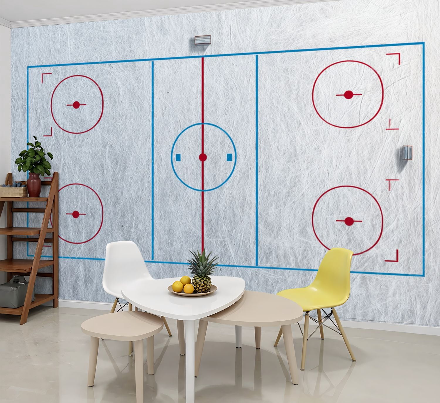 Wallpaper Hockey rink box gate Top view Peel and Stick Wall Murals 69"H ...