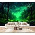 thumbnail image 1 of Wallpaper Mystical Forest Glowing Green Sky Serene River Peel and Stick Wall Murals 100"H x 144"W Removable PVC Wall Paper Self-Adhesive Wall Paintings Art Decor for Bedroom Living Room, 1 of 7