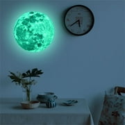 Wallpaper Peel And Stick Wall Decor Bifavgk Clearance！ 3D Large Moon Removable Glow In The Dark Sticker Planet Decal Solar System Decoration For Room Wall Or Ceiling Wall Art 1X Sticker Clearance Sale