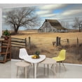 thumbnail image 1 of Wallpaper Rustic Farmhouse Vintage Barn Country Field Landscape Peel and Stick Wall Murals 69"H x 96"W Removable PVC Wall Paper Self-Adhesive Wall Paintings Art Decor for Bedroom Living Room, 1 of 7
