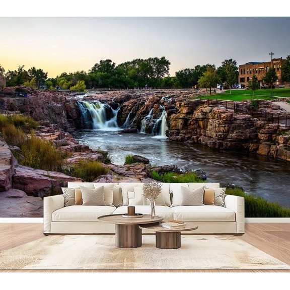 Wallpaper Sioux Fall Park sunset Peel and Stick Wall Murals 100"H x 144"W Removable PVC Wall Paper Self-Adhesive Wall Paintings Art Decor for Bedroom Living Room