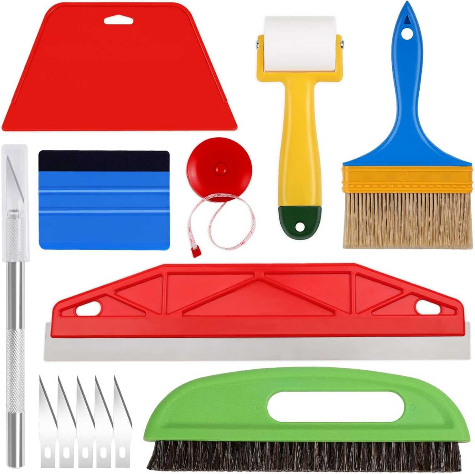 Wallpaper Smoothing Tools for 13Pcs,Wallpaper Tool Kit with Squeegee Smoother,Seam Roller,Wallpaper Brush for Wallpaper Hanging,Contact Paper,Vinyl Application