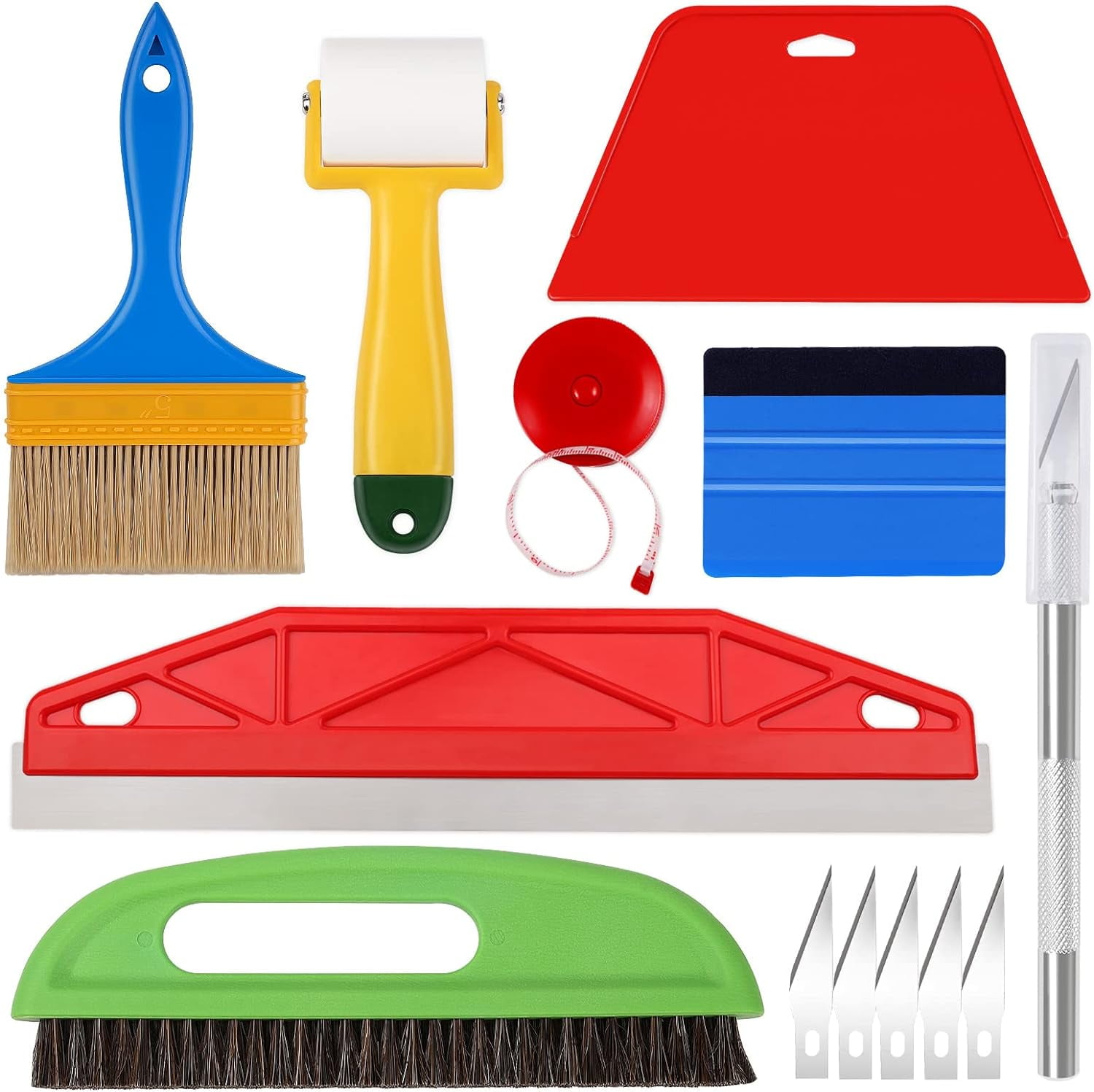 Wallpaper Smoothing Tools,Wallpaper Tool Kit with Squeegee Smoother,Seam Roller,Wallpaper Brush for Wallpaper Hanging,Contact Paper,Vinyl Application,Wallpaper Paste