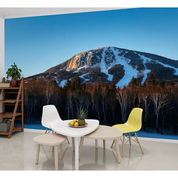 Wallpaper Sunrise Sugarloaf Ski Mountain western Maine Peel and Stick Wall Murals 69"H x 96"W Removable PVC Wall Paper Self-Adhesive Wall Paintings Art Decor for Bedroom Living Room