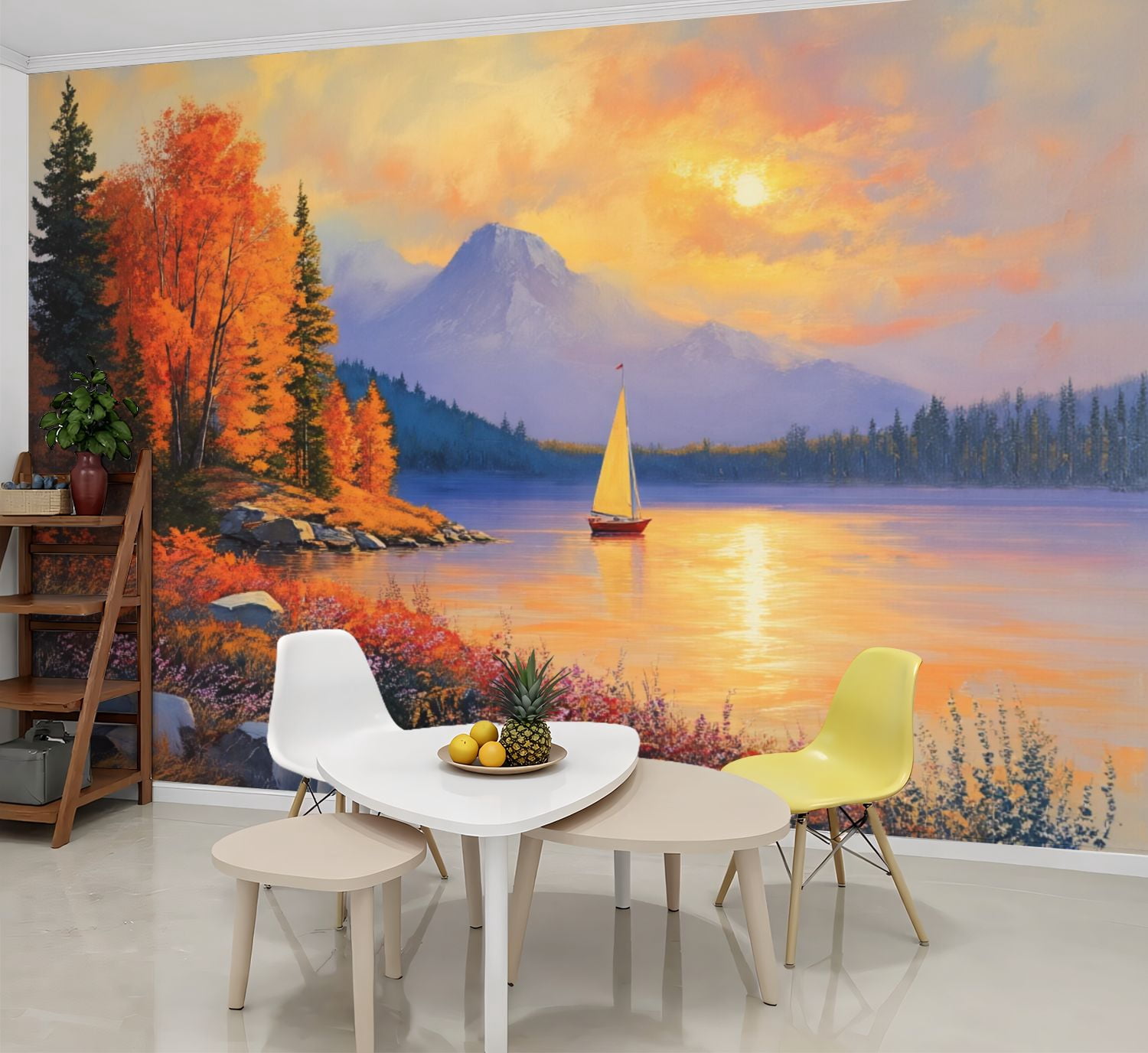 Wallpaper Sunset Landscape Mountain Lake Scenic Country Nature Peel and ...