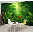 thumbnail image 1 of Wallpaper Tropical Jungle Green Leaf Jungle Tropical Foliage Palm Peel and Stick Wall Murals 69"H x 96"W Removable PVC Wall Paper Self-Adhesive Wall Paintings Art Decor for Bedroom Living Room, 1 of 7