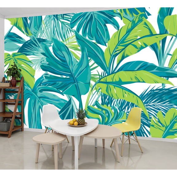 Wallpaper Tropical Palm Monstera Leaves Palm Leaves Fern Greenery Peel and Stick Wall Murals 69"H x 96"W Removable PVC Wall Paper Self-Adhesive Wall Paintings Art Decor for Bedroom Living Room