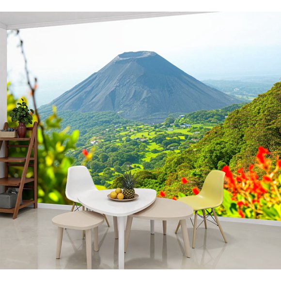 Wallpaper Volcano Cerro Verde National Park El Peel and Stick Wall Murals 69"H x 96"W Removable PVC Wall Paper Self-Adhesive Wall Paintings Art Decor for Bedroom Living Room
