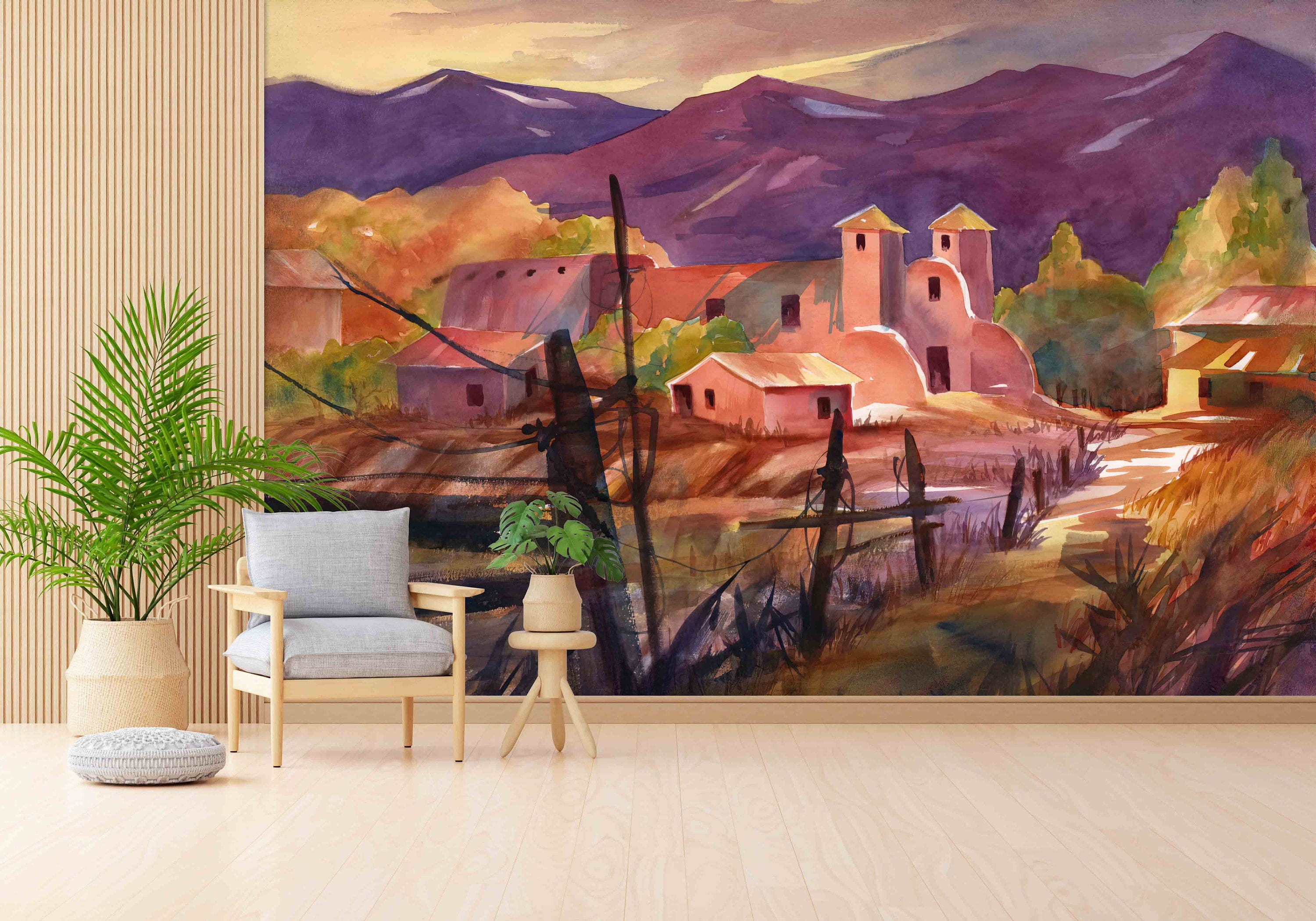 Wallpaper Wall Art, Modern Wallpaper, Mexican Village Landscape, Paper Wall  Art Village Landscape Wall Poster, Wallpaper (Peel\u0026Stick Paper) -  Walmart.com, image size:3000x2100