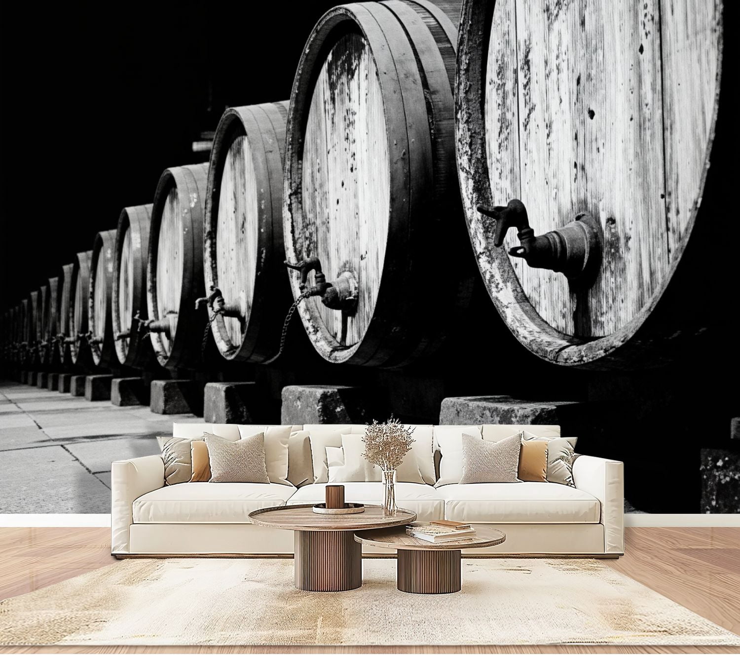 Wallpaper Whisky Wine Barrels Wooden Barrels Metal Clamps Aged Peel and ...
