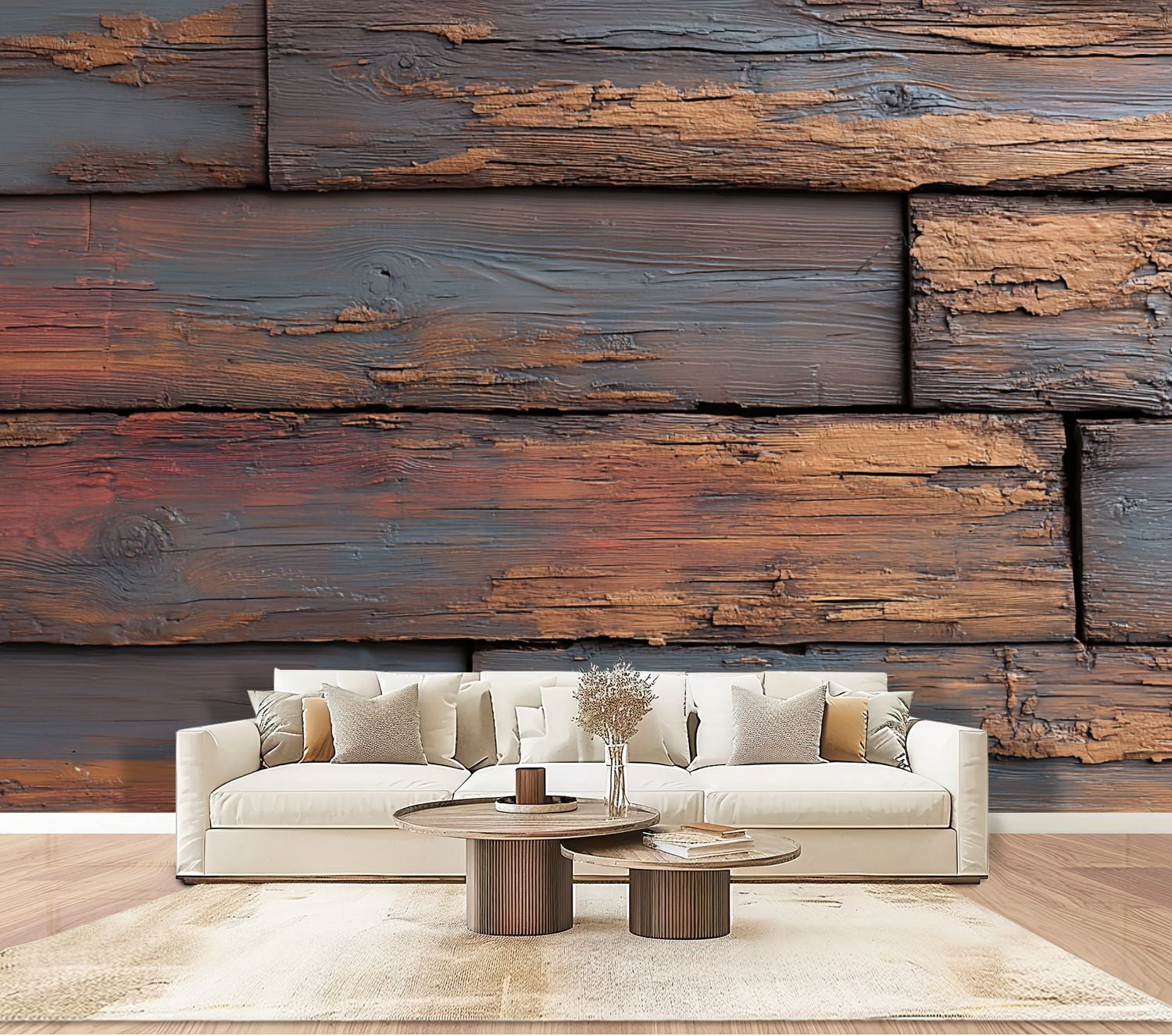 Wallpaper Wood Distressed Wood Look Faux Wood Panels Distressed Peel ...