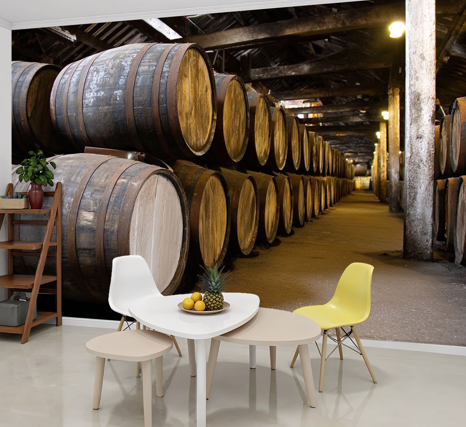 Wallpaper Wooden whisky barrels Peel and Stick Wall Murals 69"H x 96"W ...