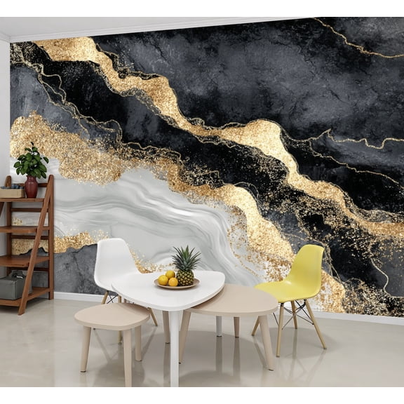 Wallpaper abstract creative texture marble gold foil decorative Peel and Stick Wall Murals 69"H x 96"W Removable PVC Wall Paper Self-Adhesive Wall Paintings Art Decor for Bedroom Living Room