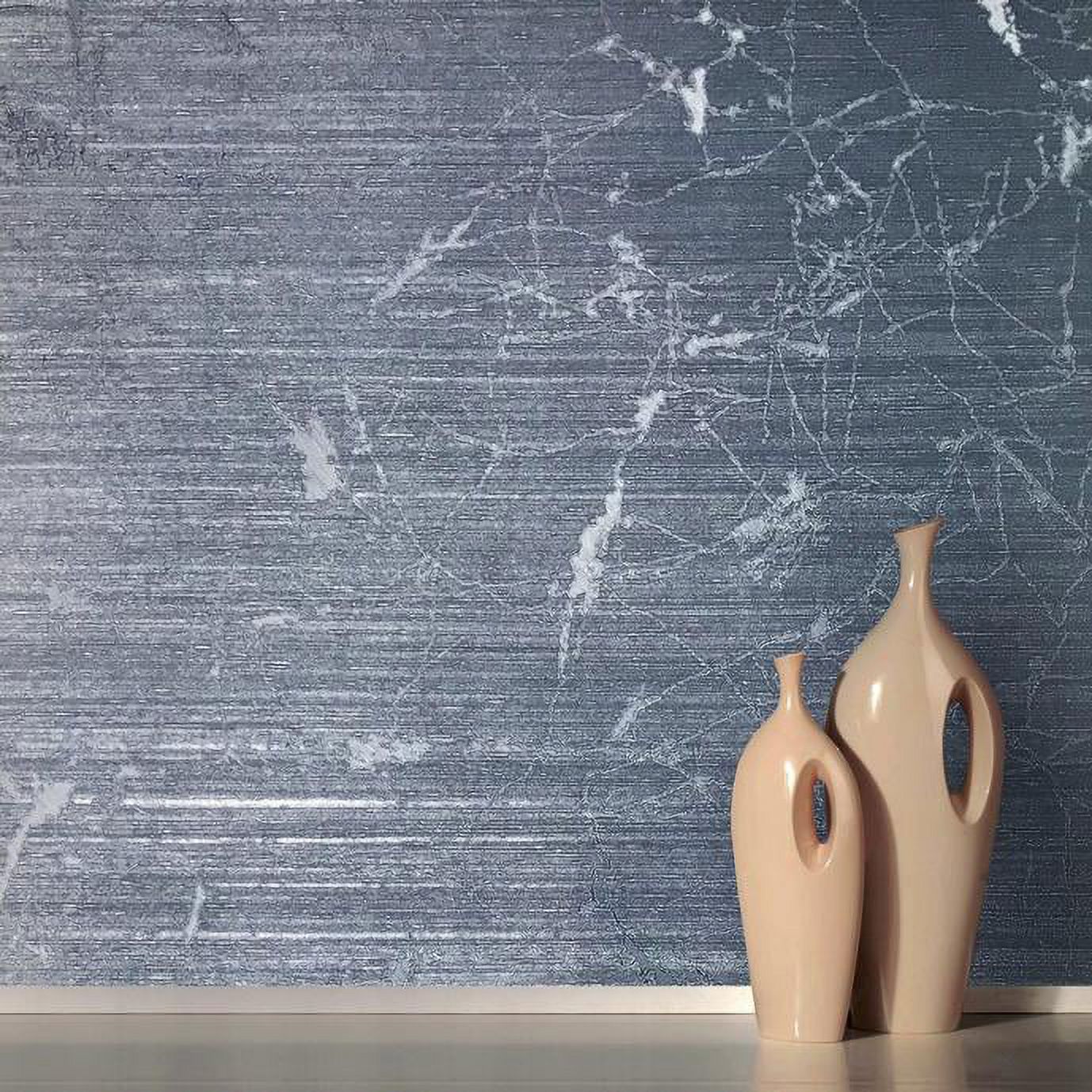 Wallpaper blue metallic Textured Plain Modern faux metal wallcoverings rolls 3D