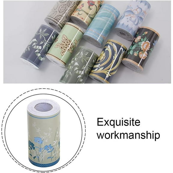 Wallpaper border self-adhesive removable bedroom bathroom kitchen wall decoration border wallpaper border 10cmx10m