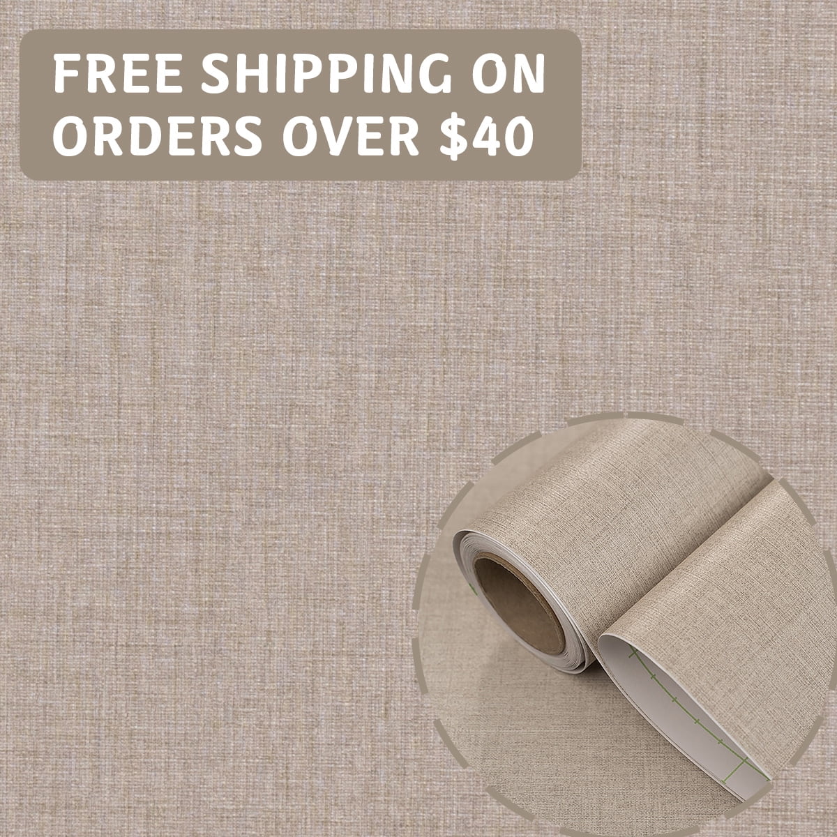Wallpaper self-adhesive for wall PVC Linen-Look Fabric Wallpaper Peel-and-Stick Vinyl Roll, Waterproof & Washable, Removable & Easy to Install for Accent Walls in Living Room & Bedroom 23.62in*118.11