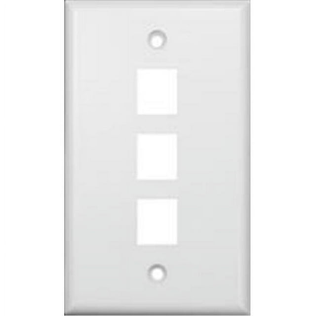 Wallplate For Keystone Jacks And Modular Inserts Three Ports White