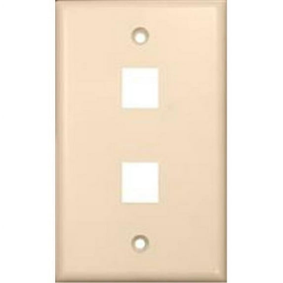 Wallplate For Keystone Jacks And Modular Inserts Two Ports Lt. Almond